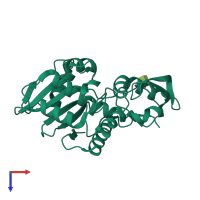 PDB entry 2q8w coloured by chain, top view.