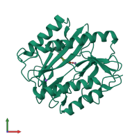 PDB entry 2q92 coloured by chain, front view.