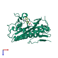 PDB entry 2q92 coloured by chain, top view.