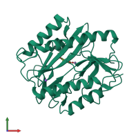 PDB entry 2q94 coloured by chain, front view.