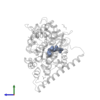 CHOLEST-5-EN-3-YL HYDROGEN SULFATE in PDB entry 2q9f, assembly 1, side view.