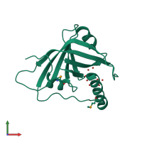 PDB entry 2q9k coloured by chain, front view.