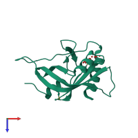PDB entry 2q9k coloured by chain, top view.