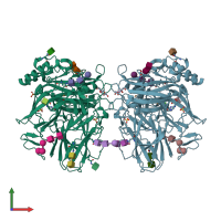 PDB entry 2q9o coloured by chain, front view.