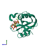 PDB entry 2q9p coloured by chain, side view.