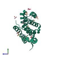 PDB entry 2q9r coloured by chain, side view.