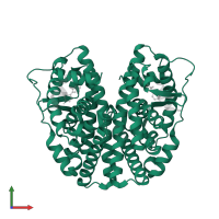 Estrogen receptor in PDB entry 2qab, assembly 1, front view.