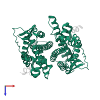 Estrogen receptor in PDB entry 2qab, assembly 1, top view.