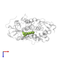 PROTOPORPHYRIN IX CONTAINING FE in PDB entry 2qbl, assembly 1, top view.