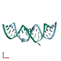 PDB entry 2qek coloured by chain, front view.