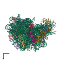 PDB entry 2qex coloured by chain, top view.