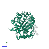 Chitinase-3-like protein 1 in PDB entry 2qf8, assembly 1, side view.