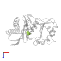 ACETATE ION in PDB entry 2qfl, assembly 1, top view.