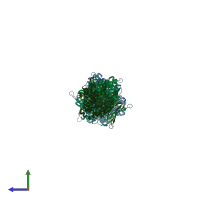 PDB entry 2qfy coloured by chain, side view.