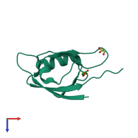 PDB entry 2qg1 coloured by chain, top view.