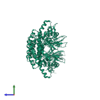 Ethanolamine kinase, putative in PDB entry 2qg7, assembly 1, side view.