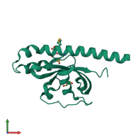 PDB entry 2qhk coloured by chain, front view.
