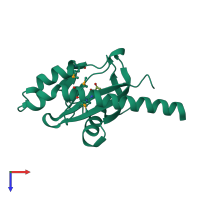 PDB entry 2qhk coloured by chain, top view.