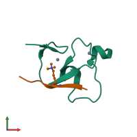 PDB entry 2qic coloured by chain, front view.