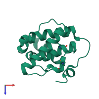 PDB entry 2qjx coloured by chain, top view.