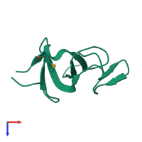 PDB entry 2qk0 coloured by chain, top view.