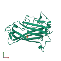 PDB entry 2qlk coloured by chain, front view.