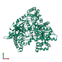 PDB entry 2qn8 coloured by chain, front view.