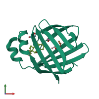 PDB entry 2qo4 coloured by chain, front view.