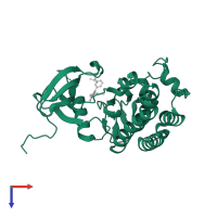 Tyrosine-protein kinase ABL1 in PDB entry 2qoh, assembly 1, top view.