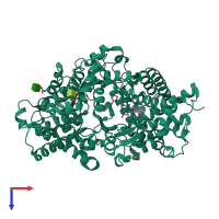 PDB entry 2qpj coloured by chain, top view.