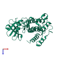 Ribosomal protein S6 kinase alpha-3 in PDB entry 2qr7, assembly 1, top view.