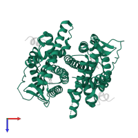 Estrogen receptor in PDB entry 2qr9, assembly 1, top view.