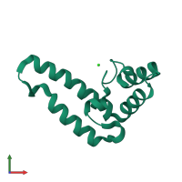 PDB entry 2qsa coloured by chain, front view.