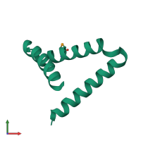 PDB entry 2qti coloured by chain, front view.