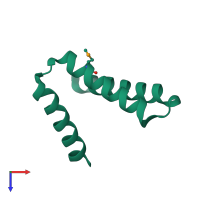 PDB entry 2qti coloured by chain, top view.