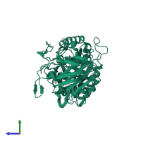 Pancreatic alpha-amylase in PDB entry 2qv4, assembly 1, side view.