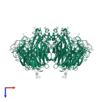 Neuraminidase in PDB entry 2qwb, assembly 1, top view.