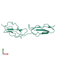 PDB entry 2qzh coloured by chain, front view.