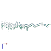 PDB entry 2qzv coloured by chain, top view.