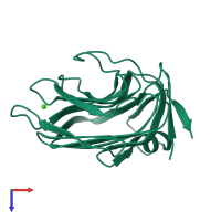 PDB entry 2r16 coloured by chain, top view.