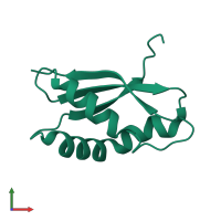 PDB entry 2r1c coloured by chain, front view.
