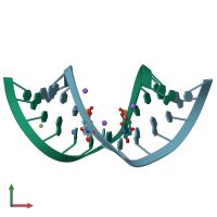 PDB entry 2r20 coloured by chain, front view.