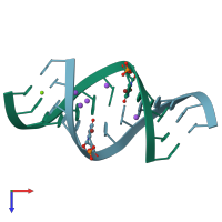 PDB entry 2r20 coloured by chain, top view.