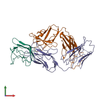 PDB entry 2r29 coloured by chain, front view.