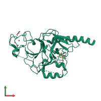 PDB entry 2r3a coloured by chain, front view.