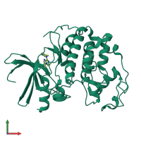 PDB entry 2r3h coloured by chain, front view.