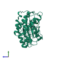 PDB entry 2r3h coloured by chain, side view.
