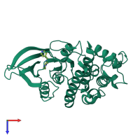 PDB entry 2r3h coloured by chain, top view.