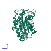 Cyclin-dependent kinase 2 in PDB entry 2r3m, assembly 1, side view.