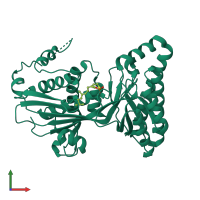 PDB entry 2r42 coloured by chain, front view.